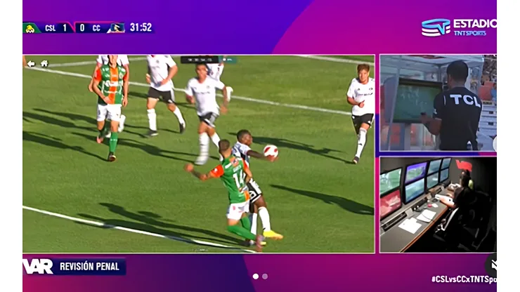 Penal para Cobresal frente a Colo Colo cobrado con el VAR.