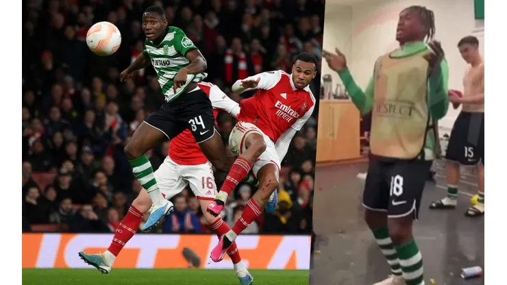 Tras la tremenda victoria sobre Arsenal, los jugadores de Sporting celebraron al ritmo de "Mi Gata" de los artistas chilenos Standly y El Barto.