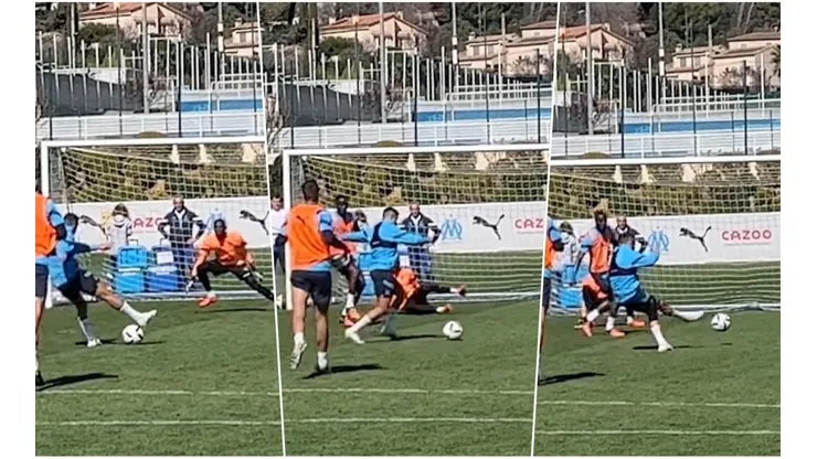 Golazo de Alexis: espantachunchos en el entrenamiento del Marsella.