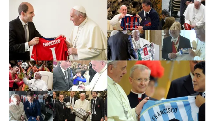 El Papa Francisco ha estado sumamente vinculado con el fútbol y el fútbol lo ha llenado de regalos en estos diez años de papado