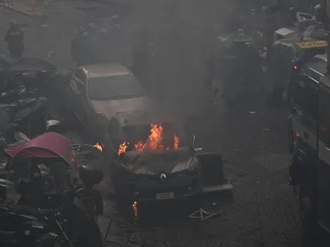 Enorme pelea entre ultras empaña el duelo de Napoli y Frankfurt