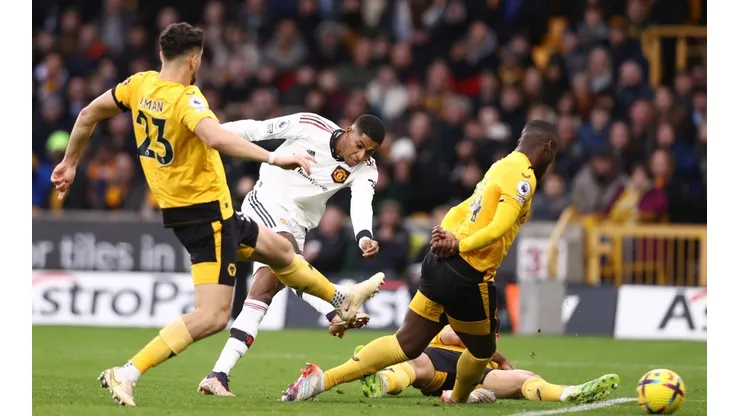 El momento del gol de Marcus Rashford para darle la victoria al Manchester United.