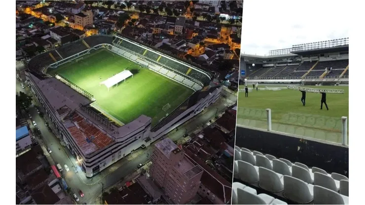 El estadio de Santos lleva días de preparación para la despedida de los hinchas.