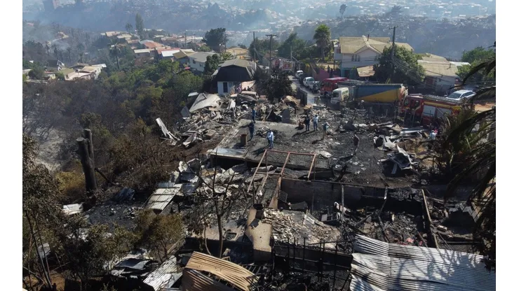 Una de las zonas afectadas por el incendio en Viña del Mar.