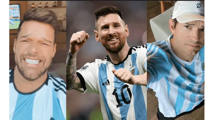 Ricky Martin y Ashton Kutcher celebran el triunfo de Argentina