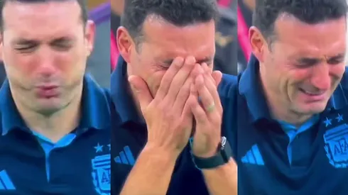 ¡Qué emoción! El llanto de Scaloni tras tocar el cielo con Argentina