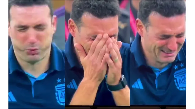 ¡Qué emoción! El llanto de Scaloni tras tocar el cielo con Argentina
