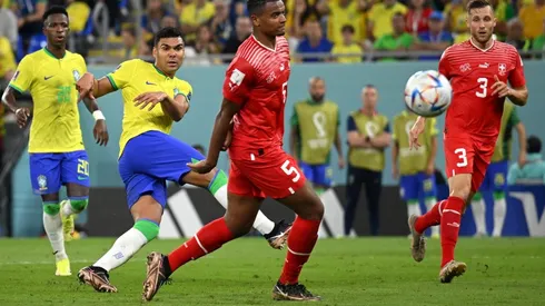 Casemiro logró romper la retaguardia suiza con un golazo: Brasil a octavos de final del Mundial.