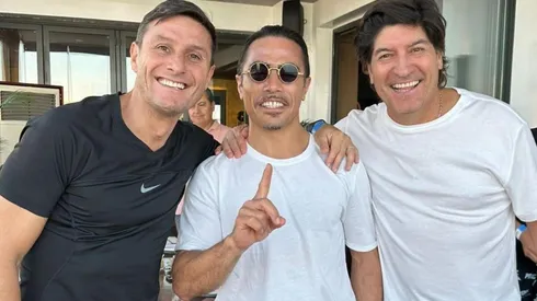 En la visita también estuvo su amigo de transmisión Javier Zanetti.