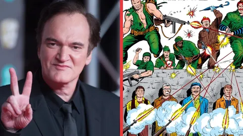 Quentin Tarantino y una portada Sgt. Fury and His Howling Commandos.