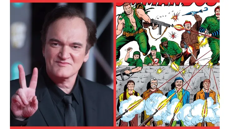 Quentin Tarantino y una portada Sgt. Fury and His Howling Commandos.