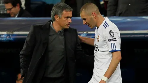 Karim Benzema junto a Mourinho en el Real Madrid