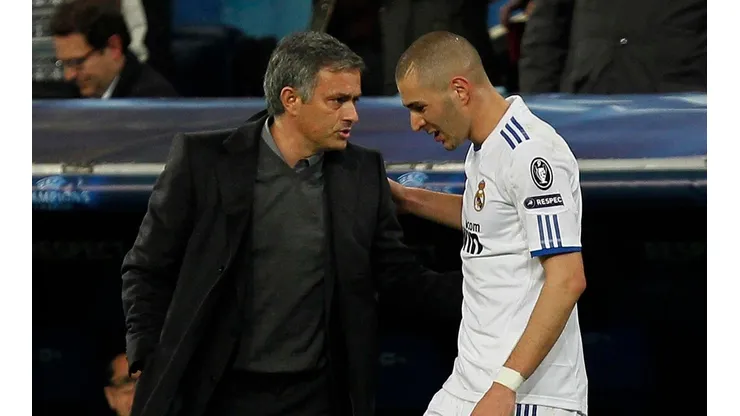 Karim Benzema junto a Mourinho en el Real Madrid