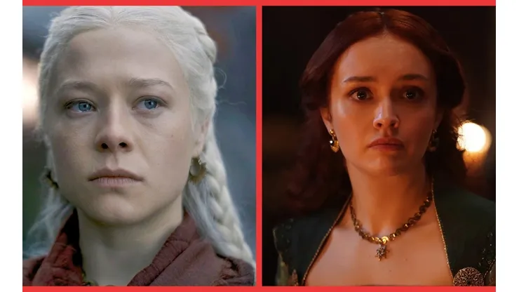 Emma D'arcy como Rhaenyra Targaryen y Olivia Cooke como Alicent Hightower, en House of the Dragon.