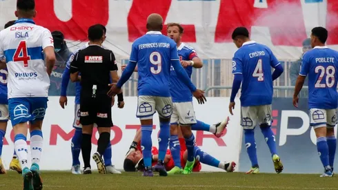 El partido suspendido luego de los lamentables incidentes.