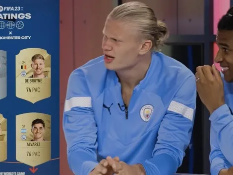 La chistosa reacción de Haaland al ver la carta de Álvarez en FIFA 23