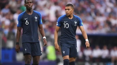 Paul Pogba y Kylian Mbappé en la selección de Francia