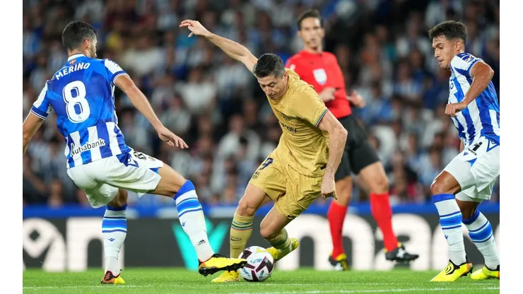 Robert Lewandowski marcó un doblete frente a la Real Sociedad
