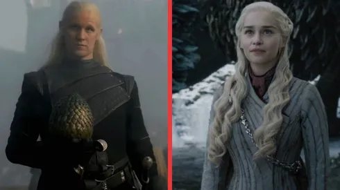 Matt Smith como Daemon Targaryen en House of the Dragon y Daenerys Targaryen en Game of Thrones.
