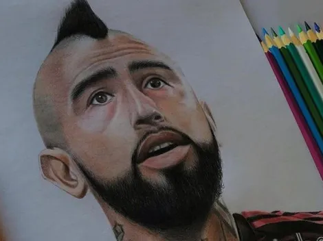 Artista sorprende a Vidal con dibujo: "Valió la pena cada minuto"
