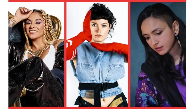 Flor de Rap, Mora Lucay y Dania Neko, tres de las artistas que estarán en el Festival Alzadas.