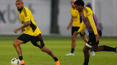 Arturo Vidal sacó a relucir todo su talento en las prácticas.