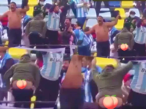 Hincha celebra victoria de Magallanes a poto pelao