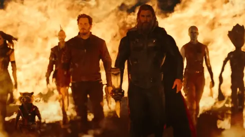 Thor junto a los Guardianes de la Galaxia en el adelanto de Love & Thunder.