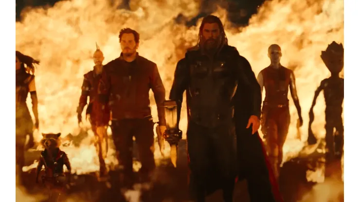 Thor junto a los Guardianes de la Galaxia en el adelanto de Love & Thunder.