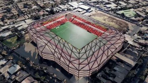 La maqueta presentada por Jorge Segovia de su proyecto con el estadio Santa Laura.