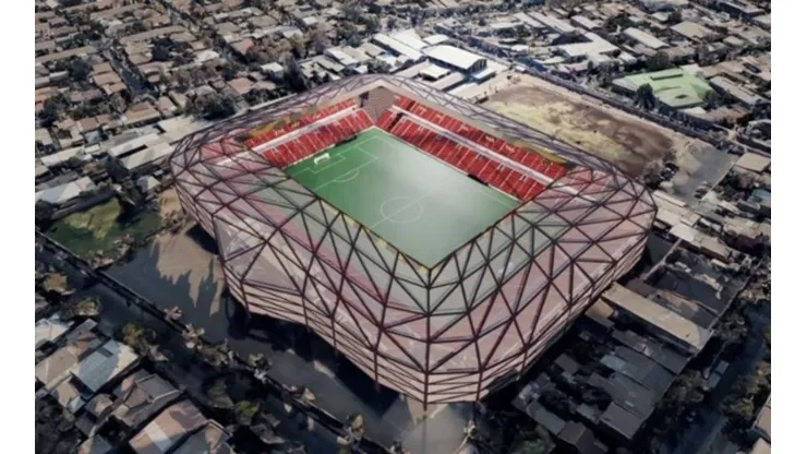 La maqueta presentada por Jorge Segovia de su proyecto con el estadio Santa Laura.