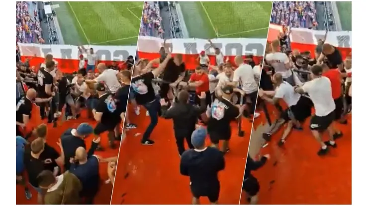 Los hinchas polacos provocaron una fuerte pelea en su propia hinchada