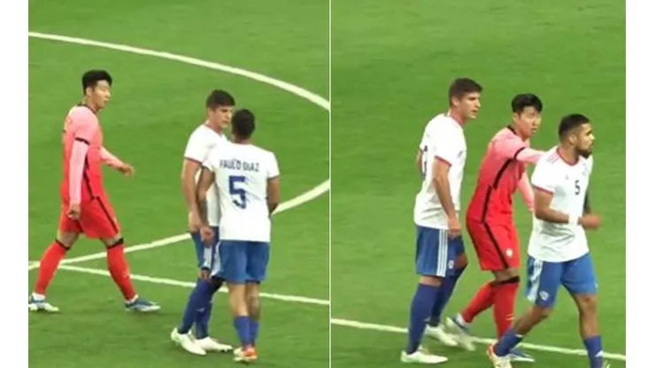 Paulo Díaz y Benjamín Kuscevic se pelean en la cancha