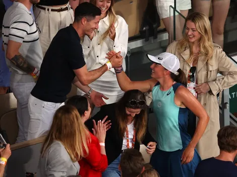 Swiatek festejó con Lewandowski el título de Roland Garros