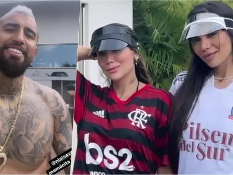 Vidal entre Flamengo y Colo Colo, con dos colombianas