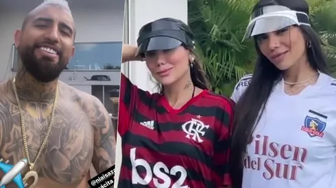 Arturo Vidal toma "solecito" junto a Sonia y Daniela Isaza y hace una encuesta entre Flamengo y Colo Colo