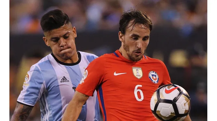 Marcos Rojo recordó cuando enfrentó a Chile en la Copa Centenario