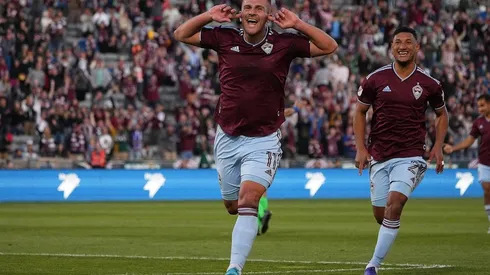 El festejo de Diego Rubio en Colorado Rapids tras su gol contra Los Angeles.