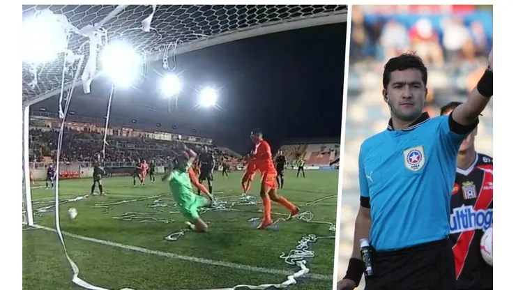 La jugada donde se cobra gol de Cobreloa pero donde la pelota nunca ingresa al arco.