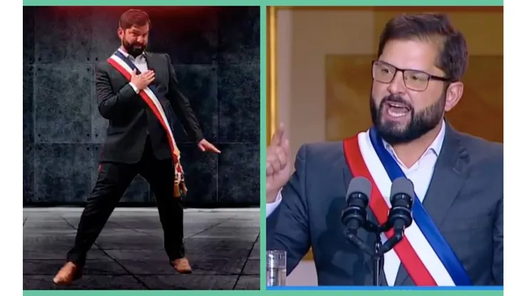 Gabriel Boric en el viral del momento.