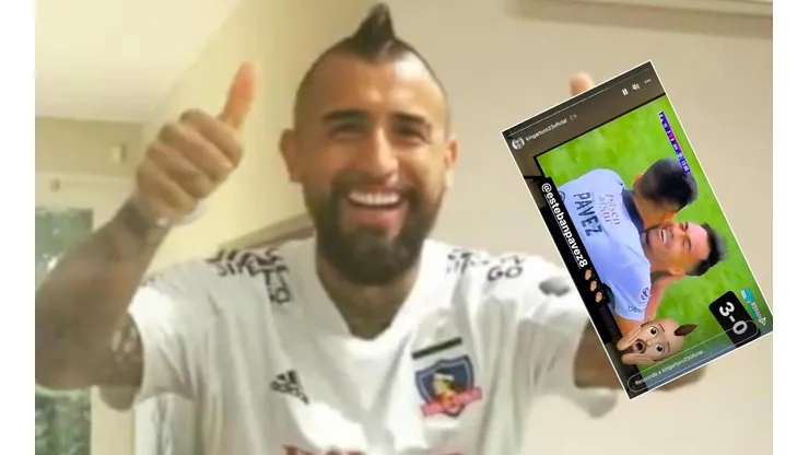 Arturo Vidal celebró con todo el triunfo de Colo Colo ante la U
