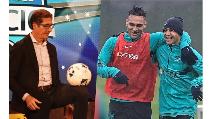 Adriano Bacconi le pasa la pelota y la camiseta de titular del Inter de Milán a Alexis Sánchez en desmedro de Lautaro Martínez