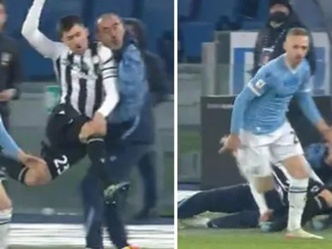 ¡Durísimo! Sarri, de 63 años, sale volando con golpe en la cara