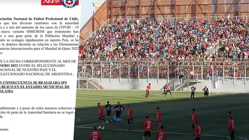 Bien ordinaria la carta que circuló y adelantaba la disputa del duelo entre Chile y Argentina en Calama sin presencia de espectadores