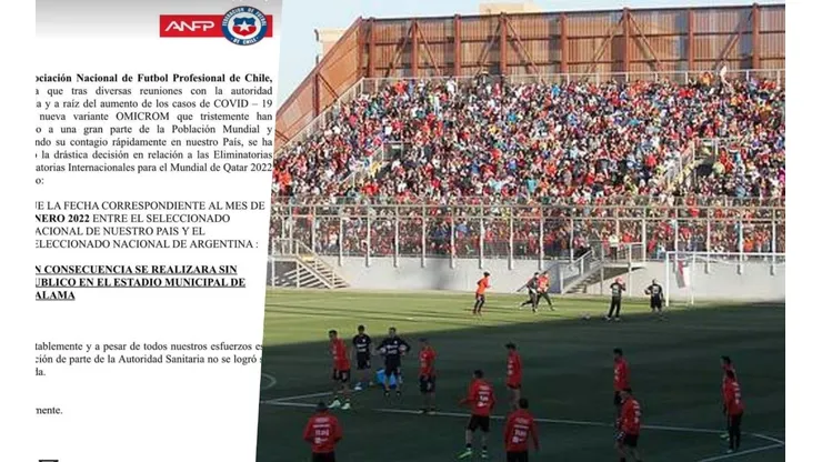Bien ordinaria la carta que circuló y adelantaba la disputa del duelo entre Chile y Argentina en Calama sin presencia de espectadores