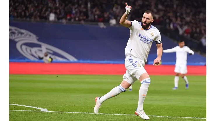 Benzema celebra su golazo frente al Atlético de Madrid