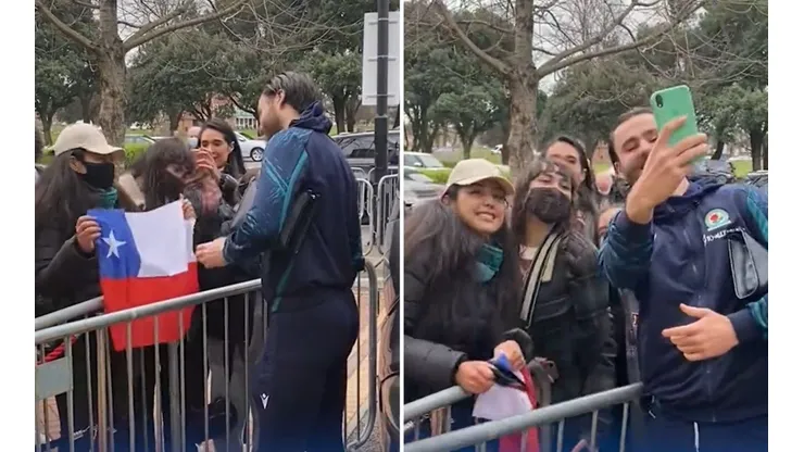 Ben Brereton recibió el cariño de la hinchada chilena.