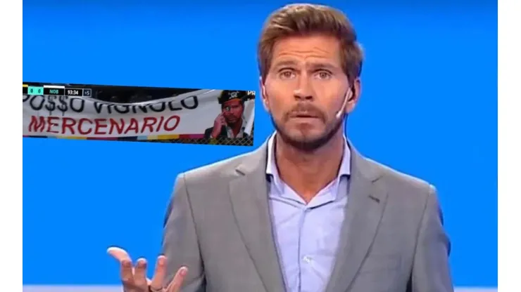 En Argentina hay polémica por un lienzo de los hinchas de Boca al Pollo Vignolo.