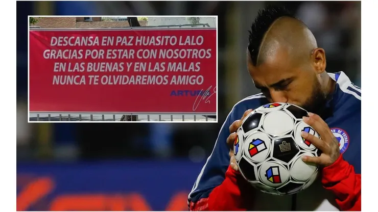 Arturo Vidal mandó a instalar un lienzo en recuerdo del Huaso Lalo, quien dejó de existir en la antesala del partido entre Chile y Ecuador