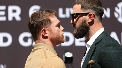 Canelo Álvarez y Caleb Plant ya tuvieron su primer careo previo al gran combate de este sábado.